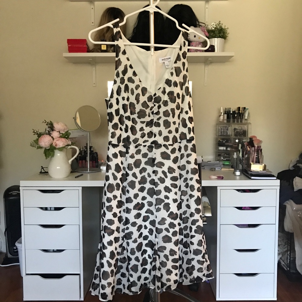 Kate Young 4 Target White Animal Print Dress Sz 2